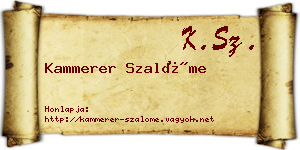 Kammerer Szalóme névjegykártya
